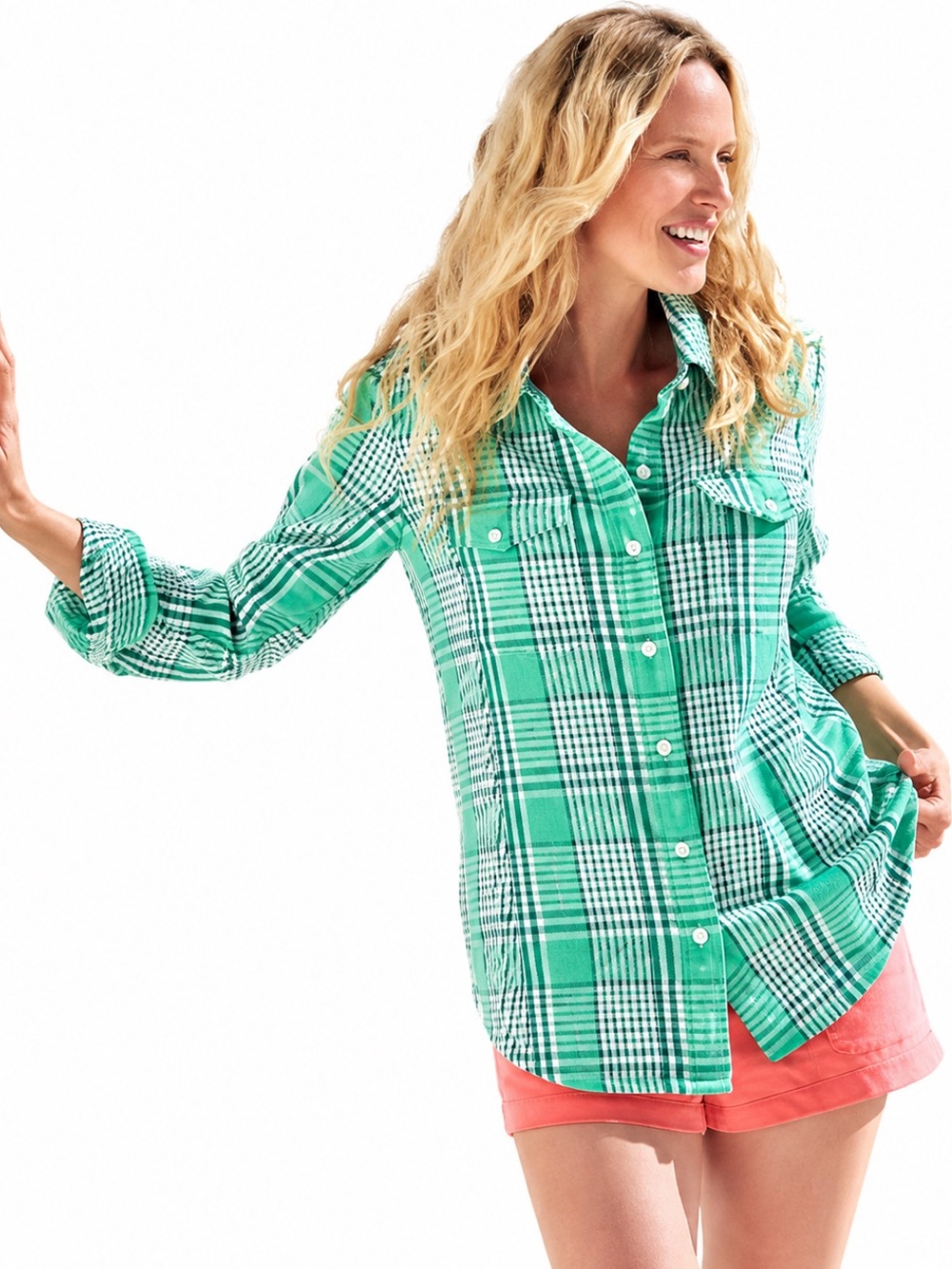 Outerknown Green Plaid Oversized Blanket Shirt Shacket Women’s XS/S NWT